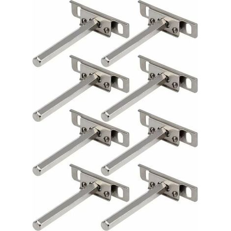 Supports en Métal pour Étagère Flottante 8Pcs Support Mural Discret modèle Fixation Tablettes Rangement Support pour Etagère Flottante Invisible Fixation (1/5)
