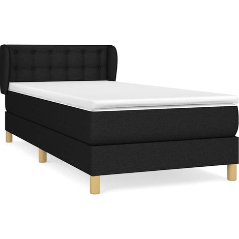Maison Exclusive - Sommier à lattes de lit et matelas Noir 80x200 cm Tissu (1/5)