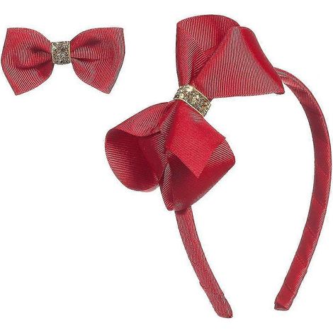 Bandeau à nœud et pinces crocodiles pour cheveux, accessoire pour petites filles, cadeau confortable en gros-grain qui ne fait pas mal (1/5)
