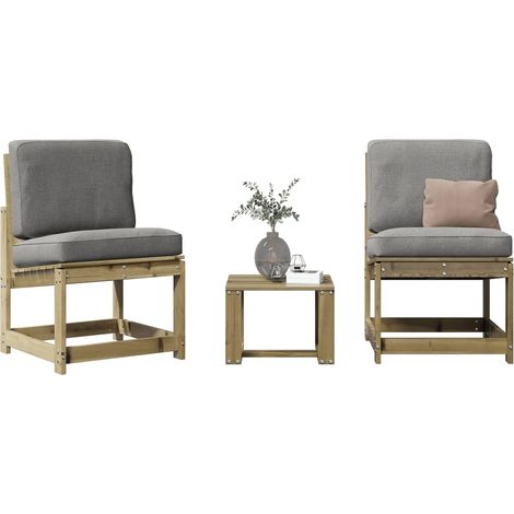 3-tlg. Garten-Lounge-Set Kiefernholz Imprägniert (1/5)