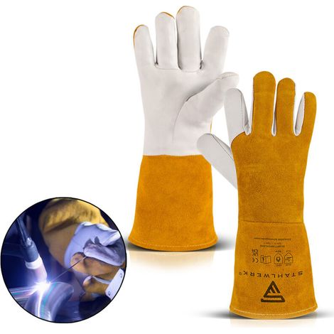 AIPERQ Welding Gloves, Long Welding Protection, Heat Insulation, Wear Resistant, 36cm (1/3)
