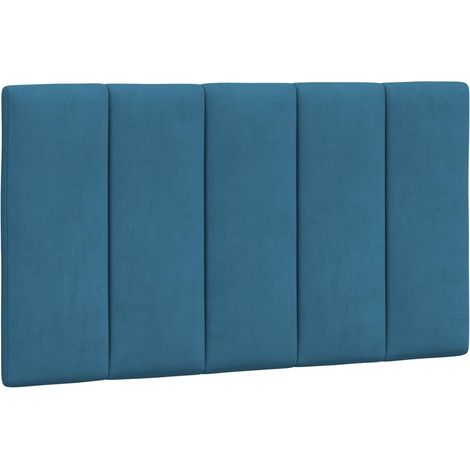 Coussin de tête de lit Hanko bleu 80 cm velours CFW53155 (1/5)