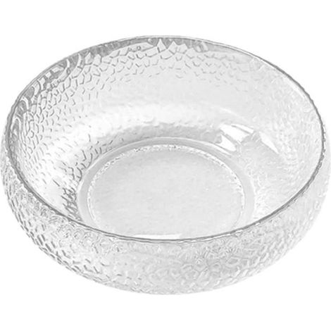 1 bol en verre transparent, 11 x 11 x 3,7 cm, cristal clair pour salade, soupe, pâtes ou fruits, usage quotidien