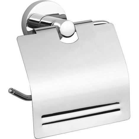 Porte-papier toilette SAMBA avec couvercle, chromé (1/2)