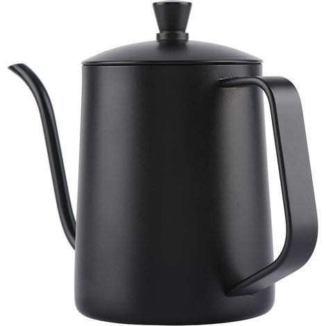 550 ml Edelstahl-Kaffeekessel mit Schwanenhals und Deckel für Küche, Haushalt und Café. (1/5)