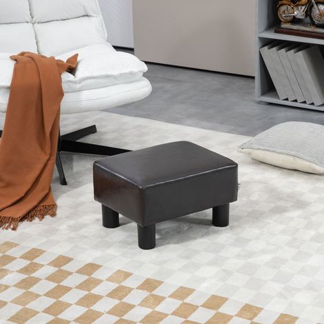 Pouf poggiapiedi rettangolare in similpelle marrone OKWISH (1/5)