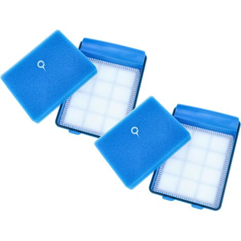 vhbw 2x filtro in spugna, 2x filtro in tessuto compatibile con Philips PowerPro Ultimate FC9920/69, FC9921, FC9921/09, FC9920/19 aspirapolvere