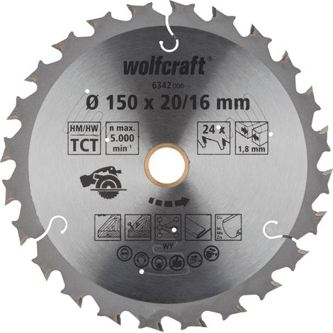 Wolfcraft Kreissägeblatt Ø 150 mm, Bohrung Ø 12,75 mm Hartmetall Sägeblatt (1/4)