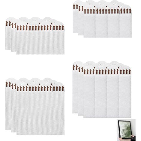 24 Paires Languettes Adhésives, Système Crochet, Fixation Sans Percer, Pour Cadres Et Décos (1/5)