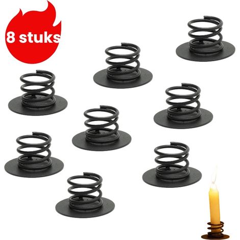 Lot de 8 bougeoirs lanternes en fer forgé, porte-bougies décoratifs pour table et ambiance parfumée, noir (1/5)