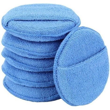 Tampon Applicateur Cire - Microfibre + Éponge Intégrée - 12,5 cm - Pour Voiture Intérieur Extérieur - 6 Pièces (1/4)