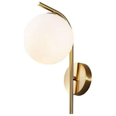 Moderne, kreative Wandleuchte mit kugelförmigem Glasschirm, E27-Fassung in Goldoptik, individuelle Wandleuchte für Schlafzimmer, Wohnzimmer, Flur, Wandkunst