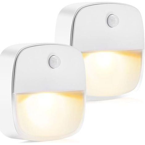Veilleuse Enfant [2 pièces] Veilleuse Prise Electrique avec Capteur de Crépuscule, Mode d'éclairage Constant & Automatique pour Chambre Bébé, Escalier, chambre à coucher, Couloir, Salon-Blanc Ch (1/4)
