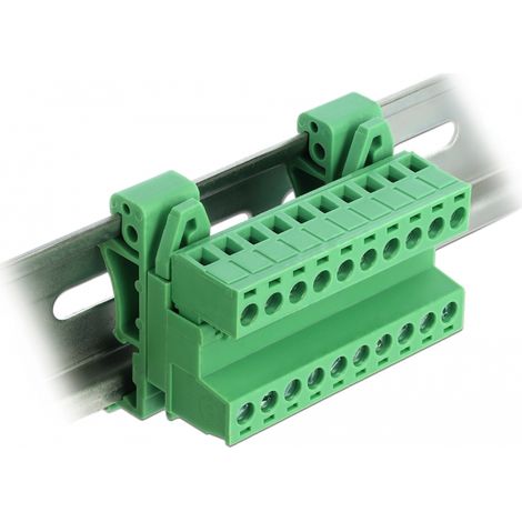 Delock Juego de bloques de terminales para riel DIN 10 pin con paso de 5,08 mm en Ã¡ngulo