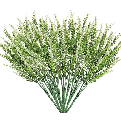 12 bottes de gazon artificiel d'extérieur résistant aux UV, plantes en plastique artificielles inaltérables pour jardin, porche, jardinière, décoration. (1/5)