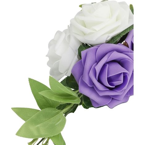Decoraciones florales para sillas, 10 piezas, material poliéster, diámetro de la cabeza de la flor 3,9 pulgadas, longitud total 29,5 pulgadas, eventos en interiores (1/5)