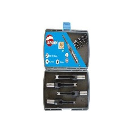 Set di 4 scalpelli quadrati + punte L.U. 70 Ø15,9MM - LEMAN - 306.500.04