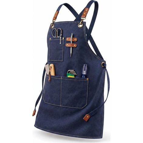 Tabliers Toile, Tabliers de Travail pour Hommes Femmes, avec 3 Proches (1/5)