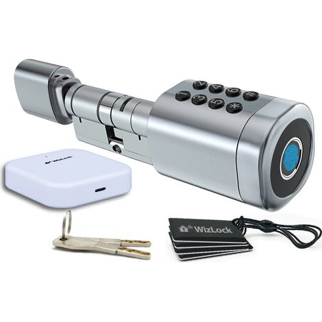 Cylindre de serrure connecté en acier inoxydable SS304 – 5 modes d'accès – Compatible portes 35-65mm – IP55 résistant à l'eau et à la poussière (1/4)