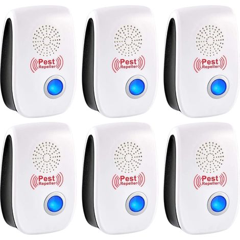 Répulsif Ultrason Anti-Rongeurs Insectes, 6 pcs Ultrason Anti Moustique Ultrason Souris et Rats, Intérieur Répulsif Électronique Insectes pour Souris, Rats Fourmis Araignées Moustiques