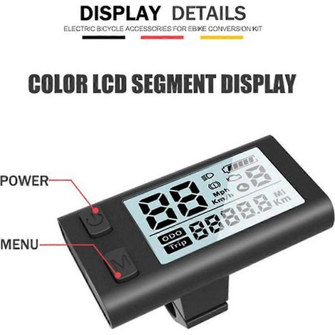 Écran LCD 510S pour vélo électrique, compatible avec les moteurs BBS01/BB02 et les moteurs centraux 24V/36V/48V. (1/5)