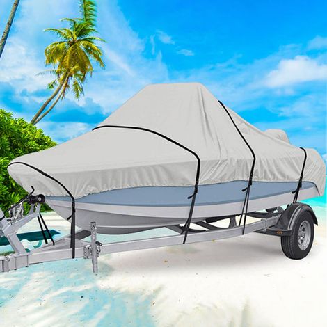 Housse De Bateau En V Extérieure Résistante Étanche Anti-UV Polyester 190T Pour Yacht 5,2-5,8 M Noir (1/2)