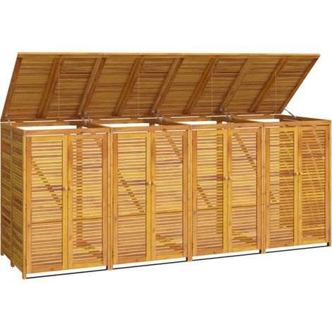 Copribidone Quadruplo 210x89x117 cm in Legno Massello di Acacia vidaXL