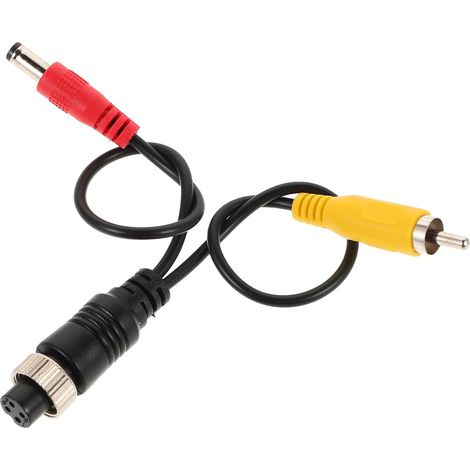 Câble de Connexion caméra de recul 4 Broches pour Voiture, Adaptateur de câble vidéo avec Prise Femelle Alimentation CC, système de Navigation et Vue arrière, Support (1/5)