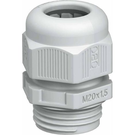 OBO Bettermann Raccord de câbles entièrement métrique M20 Polyamide gris argent RAL 7001, 2022847 (1/2)
