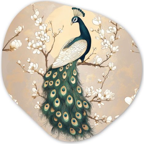 EL CUADRO Pavo real - Rama - Flores Cuadros Decoracion Salon Modernos 40x40 (1/4)