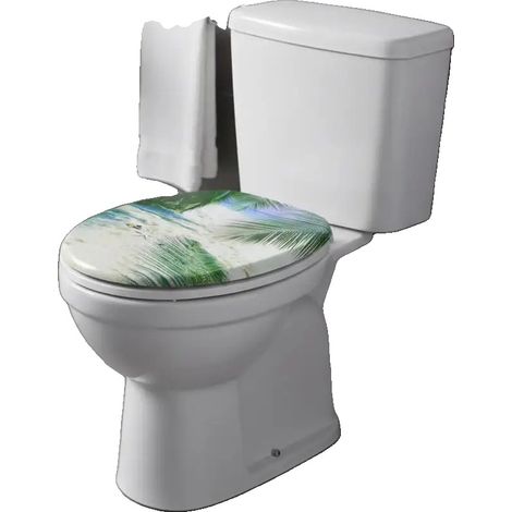 Tapa de asiento de inodoro, diseño de cierre suave, material acrílico duradero, verde militar. (1/2)