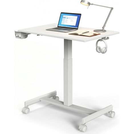 Sitz-/Stehtisch Stand K 71-108 cm inkl. Getränkehalter weiß hjh OFFICE (1/5)