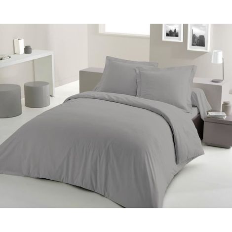 LOVELY HOME DUVET SET - 240x260 cm - 100% COTTON - LIGHT GRAY (1/3)