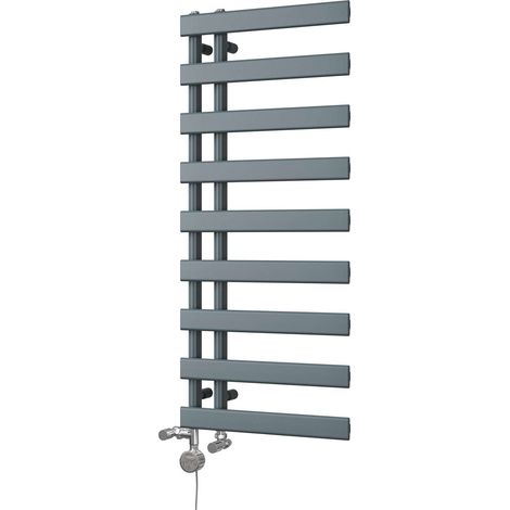 Agar - Anthracite Dual Fuel Towel Rail H1156mm x W500mm Thermostatic (1/3)