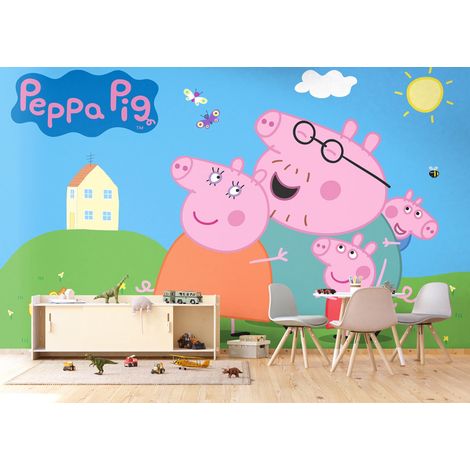 Papier peint Peppa Pig en famille - 375 x 270cm (1/5)