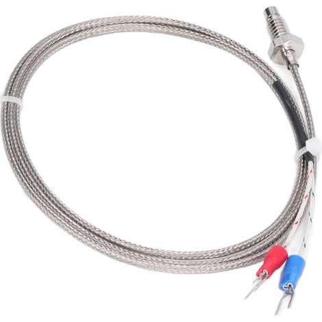 Capteur de température à thermocouple type K BERM, vis M6, sonde à fil 1m, plage 0-400°C, idéal pour mesure précise (1/5)