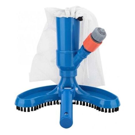 QORVA-Nettoyeur de piscine - Brosse aspirateur - Outils de nettoyage de bassin - Brosse aspirateur - Outils de nettoyage de jardin - Bleu (1/4)