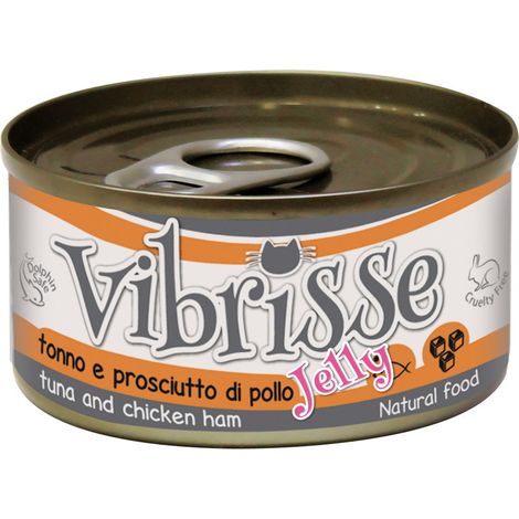 24 boîtes de 70 g chacune: Vibrisse Cat Jelly thon et poulet jambon 24 boîtes de 70 g chacune