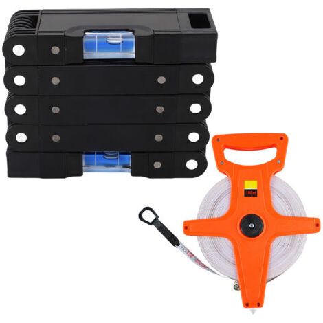 Règle de niveau pliante en alliage d'aluminium 4 bulles multifonctions multi-angle outil de mesure de niveau pliable précis et ruban à mesurer pliant 100M