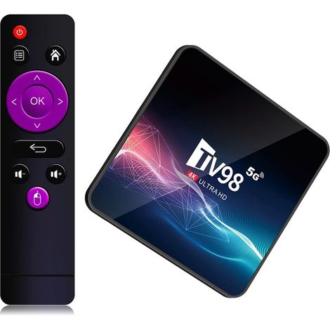 TV98 Android 12.1 TV Box 2 GB RAM 16 GB ROM H313 Chipset Smart Box TV WiFi 2.4G/5G integrato Bluetooth, supporto 4K 3D UHD H.265 (1/5)