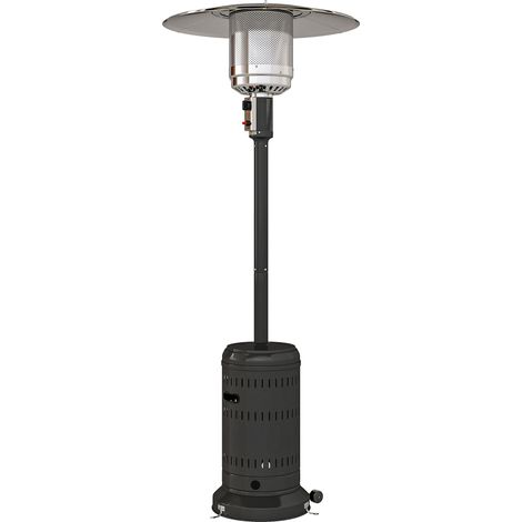 Parasol chauffant gaz portable 11 kW Levelx chauffe réglable noir 82x82x223 cm