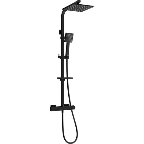 Mexen CQ45 set doccia esterno con soffione e rubinetto termostatico, nero - 772504595-70 (1/2)