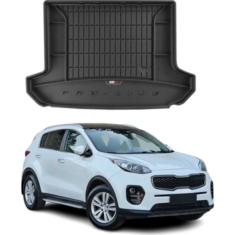 Tapis de Coffre 3D TPE Premium Compatible avec Kia Sportage IV 2015-2020 Bac de Protection de Coffre Intérieur antidérapant Revêtement de Coffre Bords Hauts pour Voiture Noir (1/5)