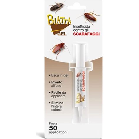 Gel Scarafaggi professionale in siringa da 10 gr. pronta all'uso - Fino a 50 applicazioni di insetticida per blatte - Batta gel insetticida contro scarafaggi (1/4)