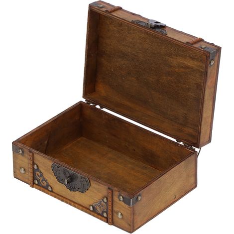 Boite A Bijoux - Bois Naturel - Serrure A Code - Pour Table De Toilette Et Decoration Intérieure - 1 Pièce (1/5)