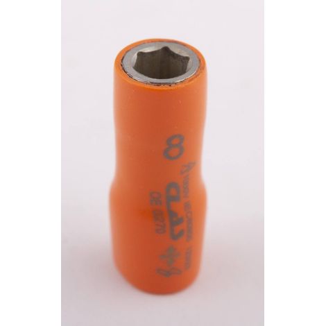 Douille 6 pans femelle isolée 8mm 1/4'' 1000V VDE IEC 60900 CrV - OE 0270 - CLAS Equipements