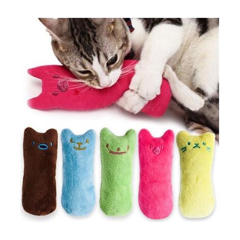 Lot de 10 jouets à mâcher en peluche avec herbe à chat (1/4)