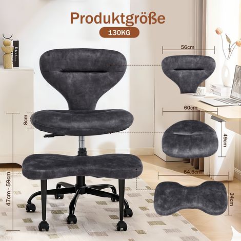 Sedie da ufficio rivolte lateralmente verso la finestra e sedie mediche Bye-matic, ruote silenziose, schienale più ampio e struttura a pantaloncino, tessuto in velluto grigio (1/5)