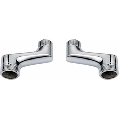 Ineasicer Lot de 2 Raccord Contre Coudé Douche,Raccord Laiton Coudé Réducteur,Bras Pivotant Réglable,Raccord Mural Contre Coudé,Raccord Excentré 1/2 3/4,Chrome (1/3)