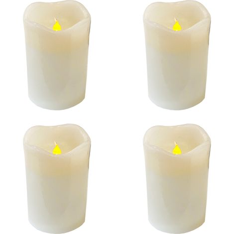 4 stk. LED Wachs-Kerzen weiß 12,5 x 7,5cm-MYW52747-4 (1/2)